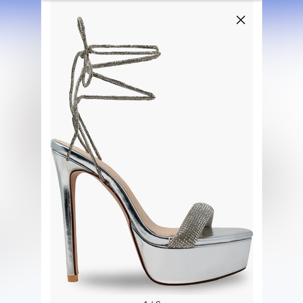 Women’s Silver Rhinestone Stilettos - Picture 4 of 6